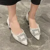 Sandalias de verano High Sexy 327 Tacones de vestir zapatos de mujer puntiagudos sin respaldo Elegante 39 91