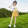 Ensembles de vêtements filles été ensembles pour enfants nouvelle mode 7 8 9 10 11 ans Version enfants T-shirts et shorts costume deux pièces