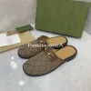 Designer Slipper Männer Pantoffeln Mule Leinwand Kalb