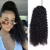 Syntetiska peruker aliballad kinky curly dragstring hästsvans Human hår brasiliansk afro klipp in för svarta kvinnor remy 150 g combs x0823