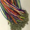 100pcs 16-18 inch mixed color adjustable 1 5mm korea waxed cotton necklace cords with lobster clasp and extension ch245Z