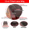 Burgundy HD Transparent Lace Front Human Hair Wigs 99J Red Straight 220%density Lace Front Wig for Women Pre Plucked Highlight Wig