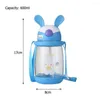 Water Bottles Straw Bottle Strap Cartoon Summer Outdoor Travel School Child Baby Student Large Capacity Plastic Cup