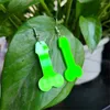 Brincos Dangle 2023 Moda Men Green Orgãs Humanos Drop acrílicos para mulheres Personalidade Brincando jóias de festa feminina