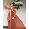 Stage Wear Hanfu Drerss Red {Fire Tree Silver Flower} Women Ancient Chinese Costume Fairy Cosplay Embroidery Folk Dance Vintage Year