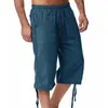 Pantalons pour hommes printemps et été pantalons de survêtement en coton jogging lâche décontracté plage vacances capri avec mémoire étoile garçon