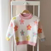 Pullover Autumn Winter Sweater Clothes For Girl Flower Cute knit Wear Long Sleeve Princess Kid Children Outerwear Girls Knitwear 230823