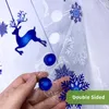 Window Stickers Kizcozy Blue and White Snowflakes Christmas Tree Sticker Non-Lim Adhesive Home Garden Film