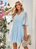 Party Dresses Summer Elegant For Women 2023 Fashion V Neck Half Sleeve Plus Size Beach Casual Female Chiffon Mimi Dress Vestidos