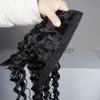 Synthetische Perücken Deep Wave Ponytail menschliches Haar 65G100G145G Magic Wrap um Clip in Pferdeschwanz natürlichen schwarzen Remy Indian Wellenhaar X0823