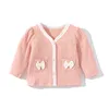 Rompers 2023 Spring Autumn Baby Girl 2PCS Clothes Set Cotton Long Sleeve Knotbow Pocket Coat Sleeveless Suit Infant Outfit 230823