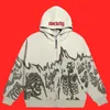 Sweats à capuche pour femmes Sweatshirts Hommes Anime Skull Hoodies Femmes Vintage Gothique Zip Up Manches Longues Streetwear Manteaux Lâches Harajuku Lettre Imprimer Sweats À Capuche 230822