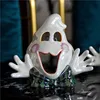 Kerzenhalter Keramic Little Ghost Halloween Styling Candlestick Pearl Glaze Candlestick Creative Decoration Persönlichkeit Festival Dekor 230822