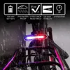 Feux de vélo Feu arrière USB rechargeable clignotant vélo feu arrière laser avertissement de sécurité LED feu arrière étanche super lumineux 230823