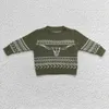 Pull en gros enfants Western Cow Jumper sweat-shirt à manches longues Blouse pull infantile enfant en bas âge tricot enfants manteau 230823