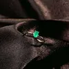 Pierścienie klastra Yulem Natural Columbia Emerald Pierścień 4x6mm 925 srebrny zielony kamień szlachetny noszący certyfikat Lady prezent