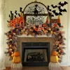 Other Event Party Supplies Halloween Wedding Wreath Handcrafted Artificial Garland with Flowers Vintage Decorat Day of the Dead Party Center Fireplace Door 230823