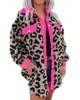 Womens Wool Blends Fashion Leopard Teddy Coats Winterwear Casual Cow Print Cheetah Baby Coat Mom Jacket 230822