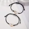 Bedelarmbanden ontwerpen 2 stks/set vlinder hanger armband voor vrouwen meisje handgemaakte geweven verstelbare vriendschap charmante sieraden