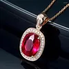 Pendant Necklaces MENGYI Classic Design Women's Charm Necklace Inlay Oval Red Cubic Zircon Wedding Party Jewelry 9 2 5 Choker