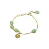 Bracelets à maillons Sansheng I Hetian Jade Fu, Bracelet de personnage pour fille, Style rétro, perles porte-bonheur, année de naissance, Design d'intérêt particulier