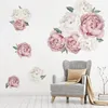 Adesivos de parede Rosa Aquarela branca Flores peônias para crianças quarto vivendo quarto decoração decalque decalque floral 230822