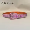 Other Fashion Accessories GGSIMON Purple Belts For Women Western Cowboy Cowgirl Cinturones Para Hombre Casual Pin Buckle Shiny Y2K Belt 230822