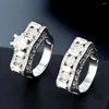 Anneaux de mariage Zlxgirl Bijoux Arabie Saoudite Design Couple Bague Ensemble de Femme Classique Femme Zircone Doigt Anel Party Dubaï