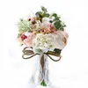 Kunstmatige bruiloft Bridal Bouquets Handmade Flowers Rhinestone Rose Wedding Supplies Bruid Holding Broche Betrokkenheid de Noiva in S210O