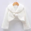 Jackets Kids Girls Princess Thicken Plush Jacket Crop Wraps Shawl Flower Long Sleeves Bolero Warm Cape Wedding Birthday Party Coat 230822