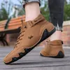 Boots Men Trend Leather Ankle Casual Motorcycle Winter Flats Shoes Waterproof High Top Sneakers Luxury Footwear 230823