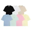 France Paris Designer T Shirt 2023New Macarone Candy Color Love Hafdery List Serca Pure Bawełniane krótkie rękawy dla mężczyzn i W249L