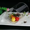 Din sets Sets Glass Telio Salade Container Restaurant Bowl Clear Kroonluchter Vers fruit Vegetable