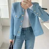 Women's Jackets French Wool Tweed Coat Fashion High-end Gold Button Short Slim Temperament Autumn Winter Korean Coats Women Jacket Korea 230823