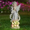 Garden Decorations Fairy Solar Lights Outdoor Courtyard Decoratie Resin Angel Figuur Sculptuur Micro Landschap Decor Lamp Art Deco