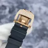 N Fabrycznie Wodoodporne mechaniczne zegarki Swiss Słynne zegarek RM037 Snowflake Diamond Red Lip Original 18K Rose Gold Material Y2S22