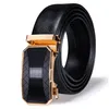 إكسسوارات أزياء أخرى HI TIE Black Gold Automatic Buckle 2023 أحزمة رجال حزام حزام جلدي حقيقي للرجال للرجال فستان جين حفل زفاف 230822