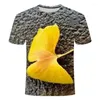 Men's T Shirts Summer Green Plant Leaves 3d Digital Printed T-Shirt Personality Trend Fashion O Collar Oversized Short Sleeve Shirt