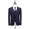 Costumes pour hommes Pantalons Blazers Gilet Plaid Mariage Banquet Gentleman Robe Hommes Mode Affaires S Slim Confort Manteau