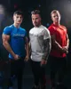 Męskie koszulki muskularna T-shirt Bawełniany kulturystyka okrągłego szyi dla mężczyzn biegających fitness krótkoczestrwałe graficzne koszulki uliczne