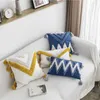 Kussen modern canvas kerstmis vaste kleur sofa jaar kussensloop stoel stoel borduurwerk tassel home decor katoenomslag