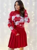 Damestruien Christma's trui sneeuwvlokpatroon Volle mouw Mockneck Knitwear Warm Dikke Jacquard Jumpers Xmas Look Pullover Tops 230822