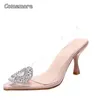 817 Comemore Dress Pumps Transparent Heels PVC Women's Shoes Pointed Stiletto High Heesl Ladies Party Wedding Shoe 230822