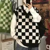 Gilets pour hommes printemps été automne Plaid contraste couleur pull décontracté Tess gilet hommes lâche haut tricoté pull étudiants G62