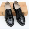 Scarpe eleganti vere donne in pelle brogues allacciati tacchi piatti di punta rotonda di punta black oxford casual big size 45 230823