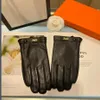 Luxury Sheepskin Leather Gloves For Men mode Mens Glove Touch Pekskärm Vinter tjocka varma pistoler med fleece inuti gåvor301g