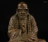 Decorative Figurines Collectibles Chinese Hand-Carved Retro Pure Red Copper Bodhidharma Statue Collection Ornaments Statues For Decoration