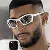 Güneş Gözlüğü Moda Punk Sports 2022 Lüks Tasarımcı Silver Mirror Y2K Güneş Gözlükleri Erkek Kadınlar Yarasa Dikdörtgen 2000S Eyewear257W