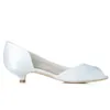 Chaussures habillées Creativesugar Concise D'orsay femme satin robe de soirée chaussures med talon bas bout ouvert fête de mariage bal banquet blanc bleu royal 230823