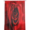 Sheer Curtains Red Rose Flower Modern For Living Room Transparent Tulle Window The Bedroom Accessories Decor 230822